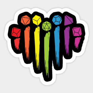 D&D Rainbow Pride Dice Heart Sticker